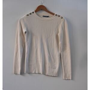 Petite Bateau Women 100% cotton Yacht Club Sailor Top in Ivory Size XS